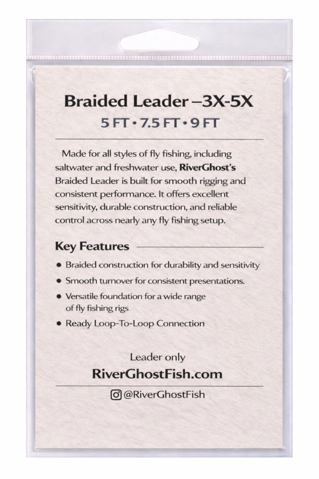 RiverGhost Braided Leader – 3X-5X